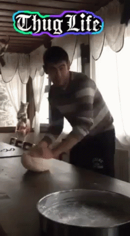 Thug Life Man Knead Dough GIF