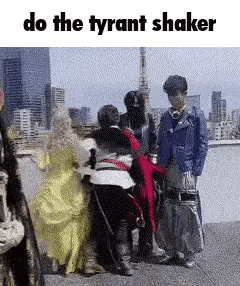 Thug Shaker Man And Woman In Costumes GIF