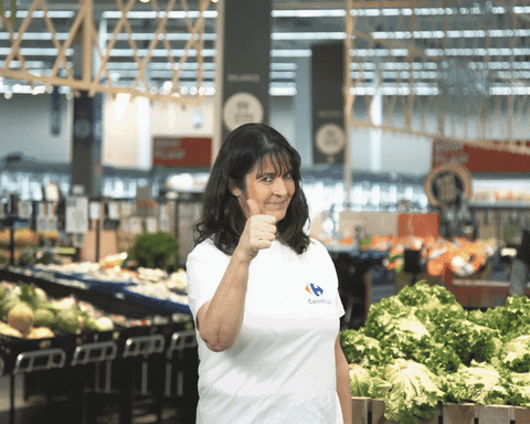 Thumb Up Grocery Shopping GIF