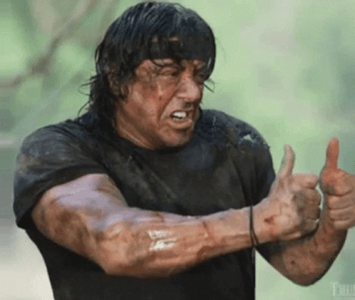 Thumb Up Rambo Triggered GIF
