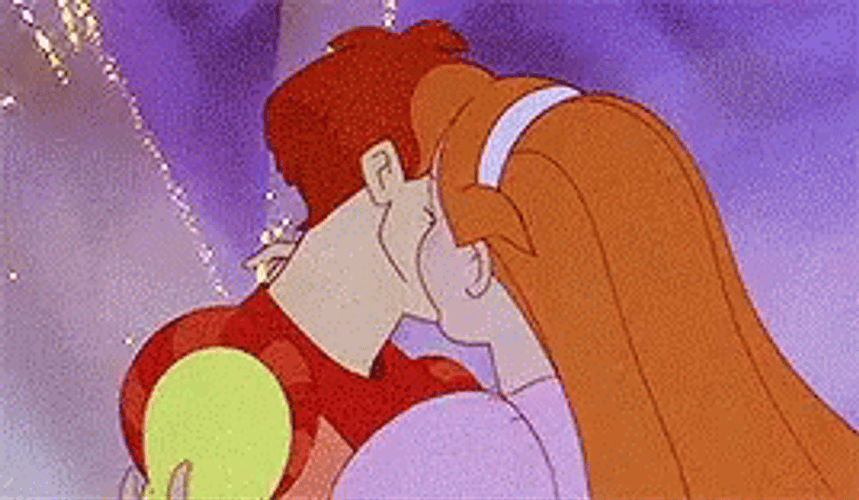 Thumbelina And Prince Cornelius Kiss Cartoon Love GIF