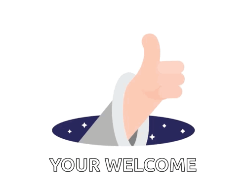 Thumbs Up Hand Saying Your Welcome