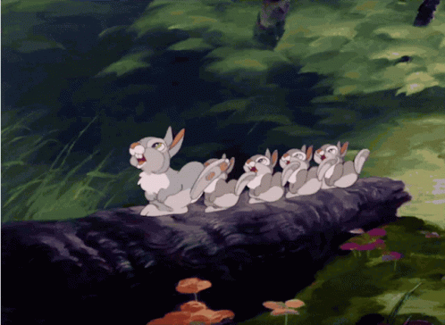 Thumper With His Kids GIF