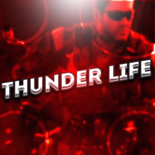 Thunder Life Text on Red Background