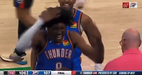 Thunder Player Helped Off Court by Referee
