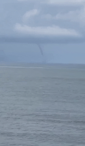 Little Tornado At Sea During Thunderstorm GIF