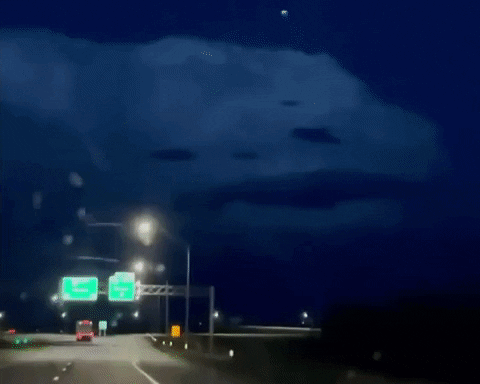 Thunderstorm Brewing On The Road GIF