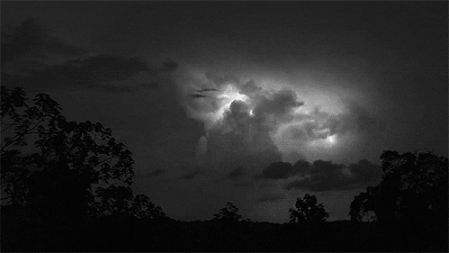 Thunderstorm Lightning Behind Clouds GIF