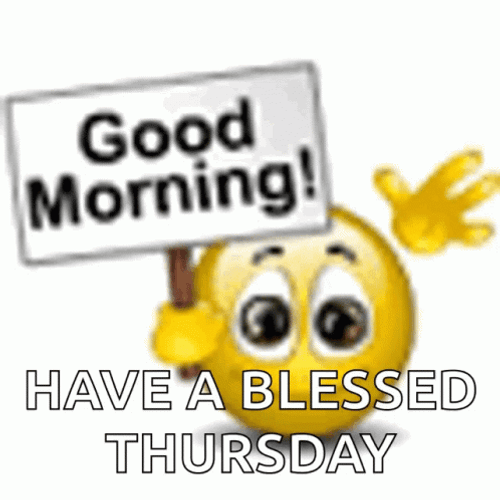 Thursday Blessings Waving Emoji Good Morning GIF 