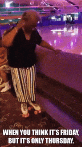 Thursday Work Meme Roller Skates GIF