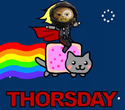 Thursday Work Meme Super Cat GIF