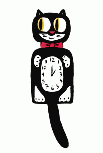 Animated Cat Ticking Clock GIF