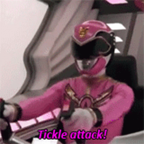 Tickle Attack Pink Ranger GIF
