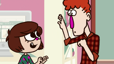 Tickle Couple Attack Cartoon GIF