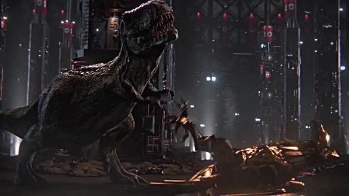 Tickle T-rex Kung Fury GIF