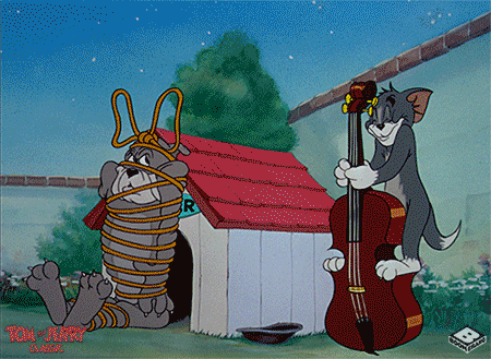 Tied Up Spike And Tom Cat GIF