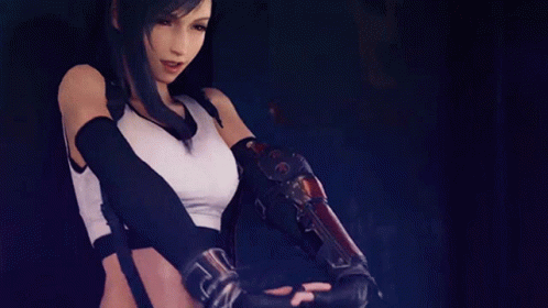 Tifa Stretching Her Arms GIF
