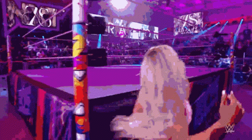 Tiffany Stratton Climbs In The Boxing Ring GIF