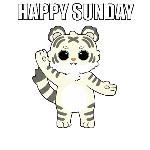Tiger Cartoon Happy Sunday