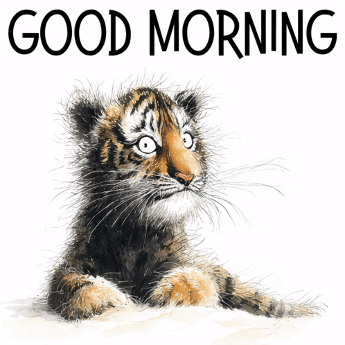 Tiger Cub Saying Good Morning GIF