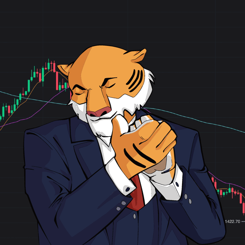 Tiger In Suit And Tie With Price Chart GIF