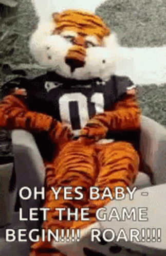 Tiger Mascot Let the Game Begin Roar