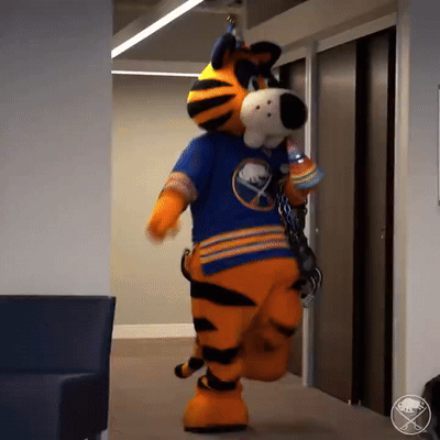 Tiger Mascot Walking With Water Bottle GIF