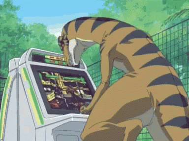 Tiger Playing Video Game With Word Tiger GIF