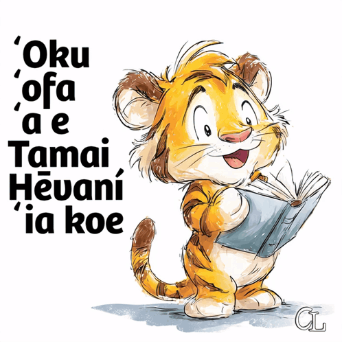Tiger Reading Book Oku Ofa Ae Tamai Hevani Ia Koe