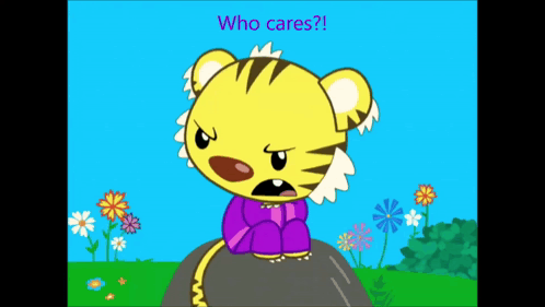 Tiger Sitting on Road Saying Who Cares