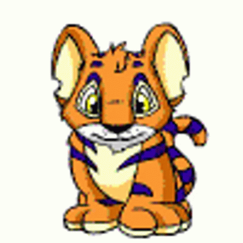 Tiger with Purple Tail Pointing