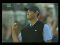 Tiger Woods Celebrating In Golf Course GIF