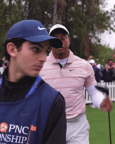 Tiger Woods Golfing Chest Bump GIF