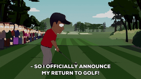 Tiger Woods Hitting The Golf South Park GIF