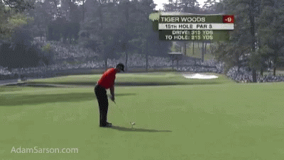 Tiger Woods Is Playing The 15Th Hole Par 5 GIF