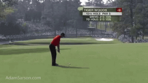 Tiger Woods Is Playing The 15Th Hole Par 5 GIF