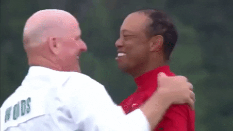 Tiger Woods Playfully Celebrating GIF