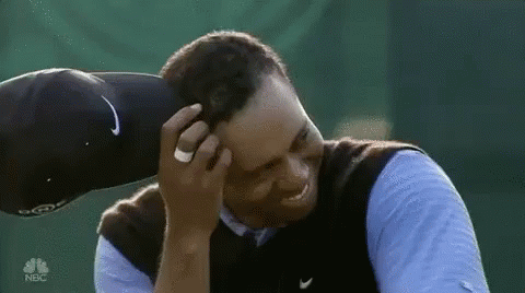 Tiger Woods Wearing Hat Vest Says She Said Yes