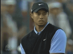 Tiger Woods Wearing Nike Hat And Blue Shirt GIF