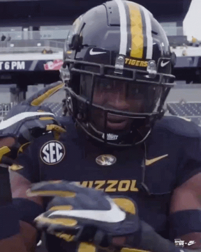 Tigers Football Player Wearing Helmet