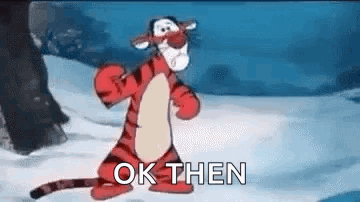 Tigger Dancing in Snow Saying Ok