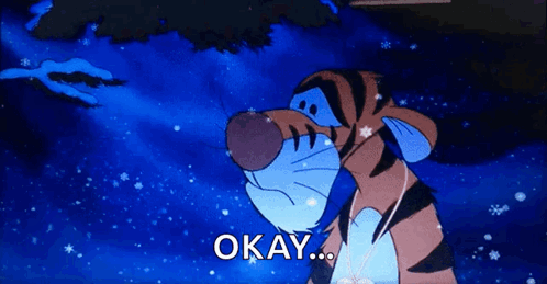 Tigger From Winnie The Pooh With Headphones In Snow Says Okay GIF