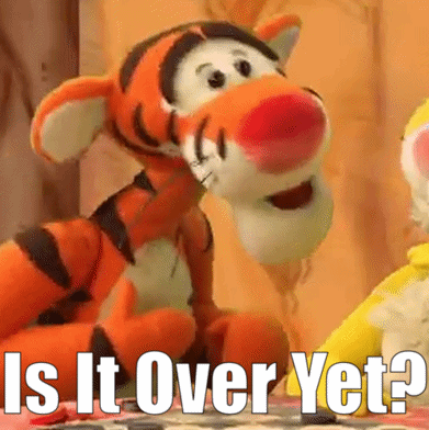 Tigger Near Yellow Monkey Is It Over Yet GIF