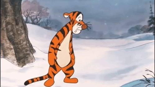 Tigger Walking In Snow GIF