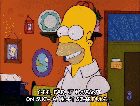 Tight Schedule Homer And Grampa Simpson GIF