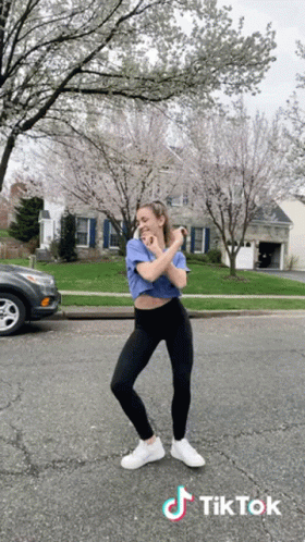Katie Feeney Tiktok Dance On Street GIF