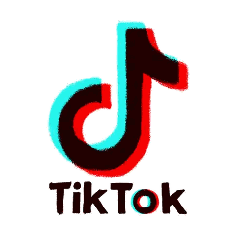TikTok Logo with Blue Red Gradient