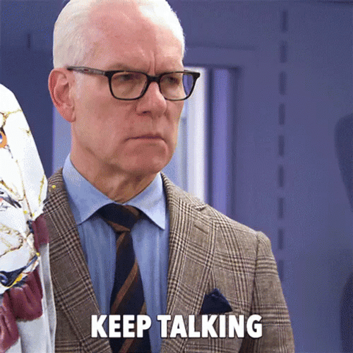 Tim Gunn Go On Keep Talking GIF