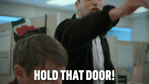Tim Robinson Hold That Door GIF