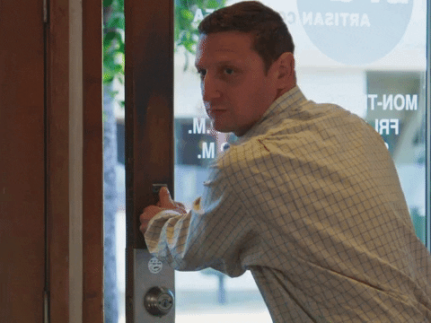 Tim Robinson Ready To Open Door GIF